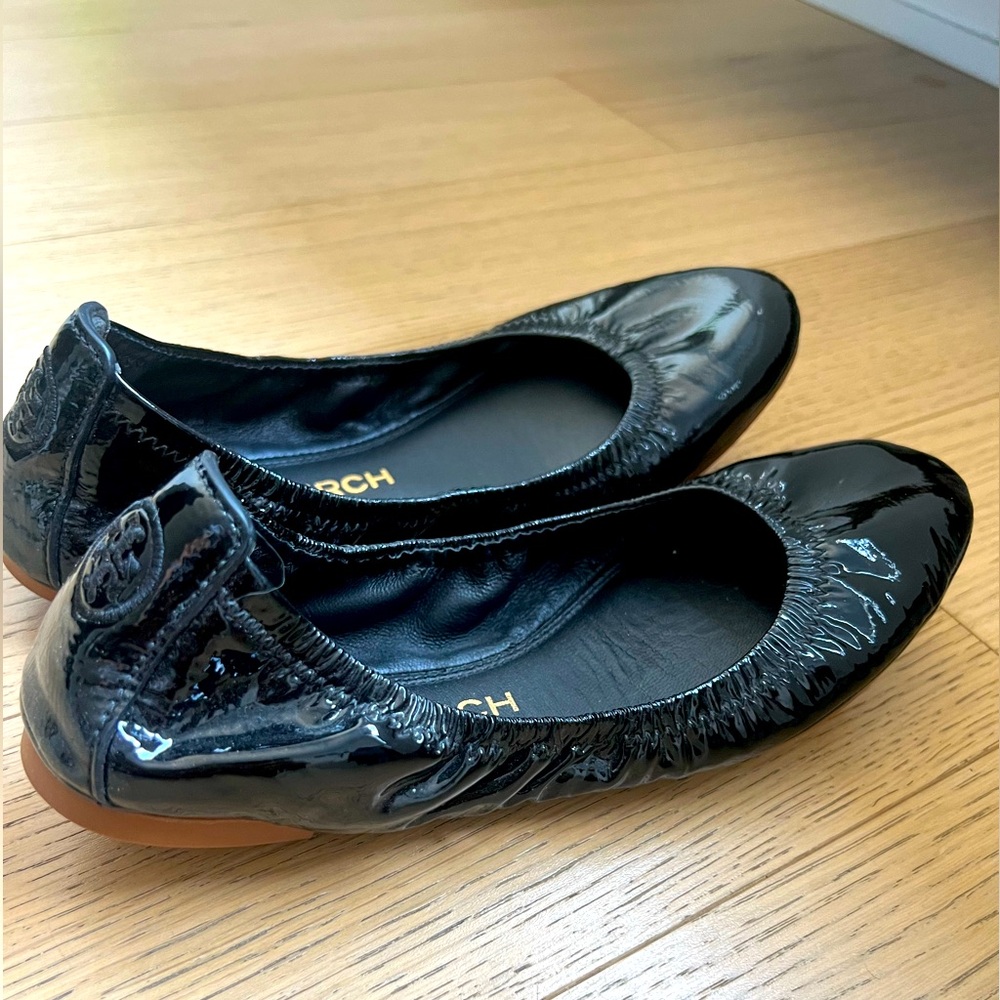 Eddie Patent Ballet Flat - Perfect Black Size 8